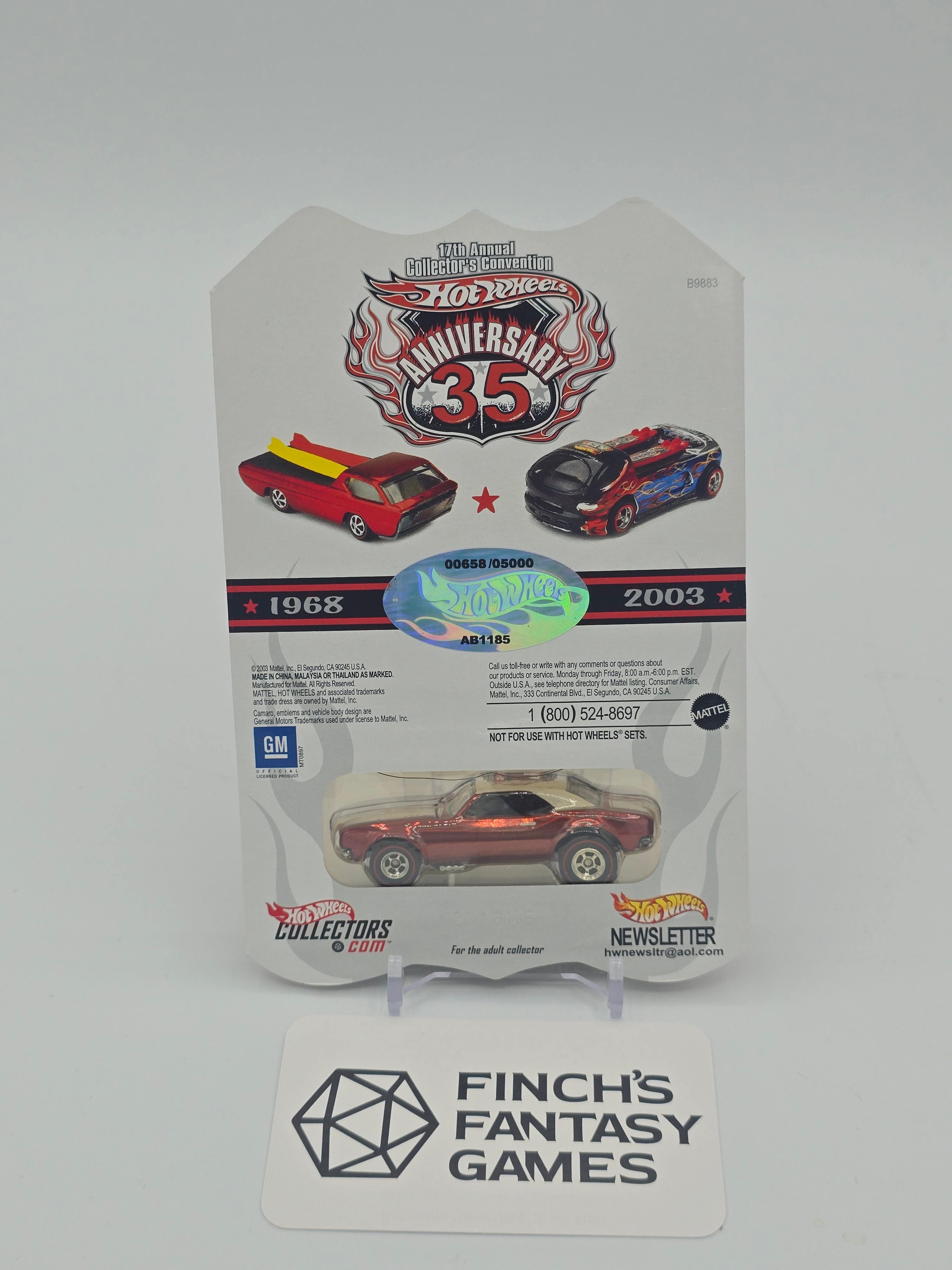 Hot Wheels 17th Annual Collectors Convention 1/5 '67 Camaro in Copper - Low Number #658/5000