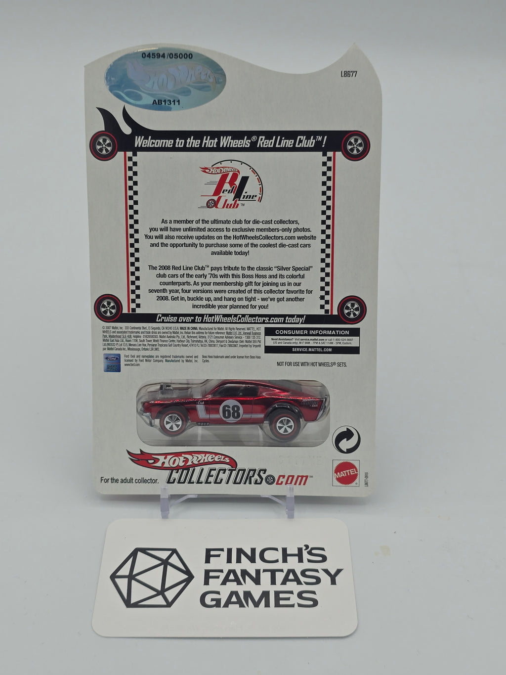 Hot Wheels RLC Boss Hoss Mustang 2008 RLC Car Member Limited #2594/5000 Red