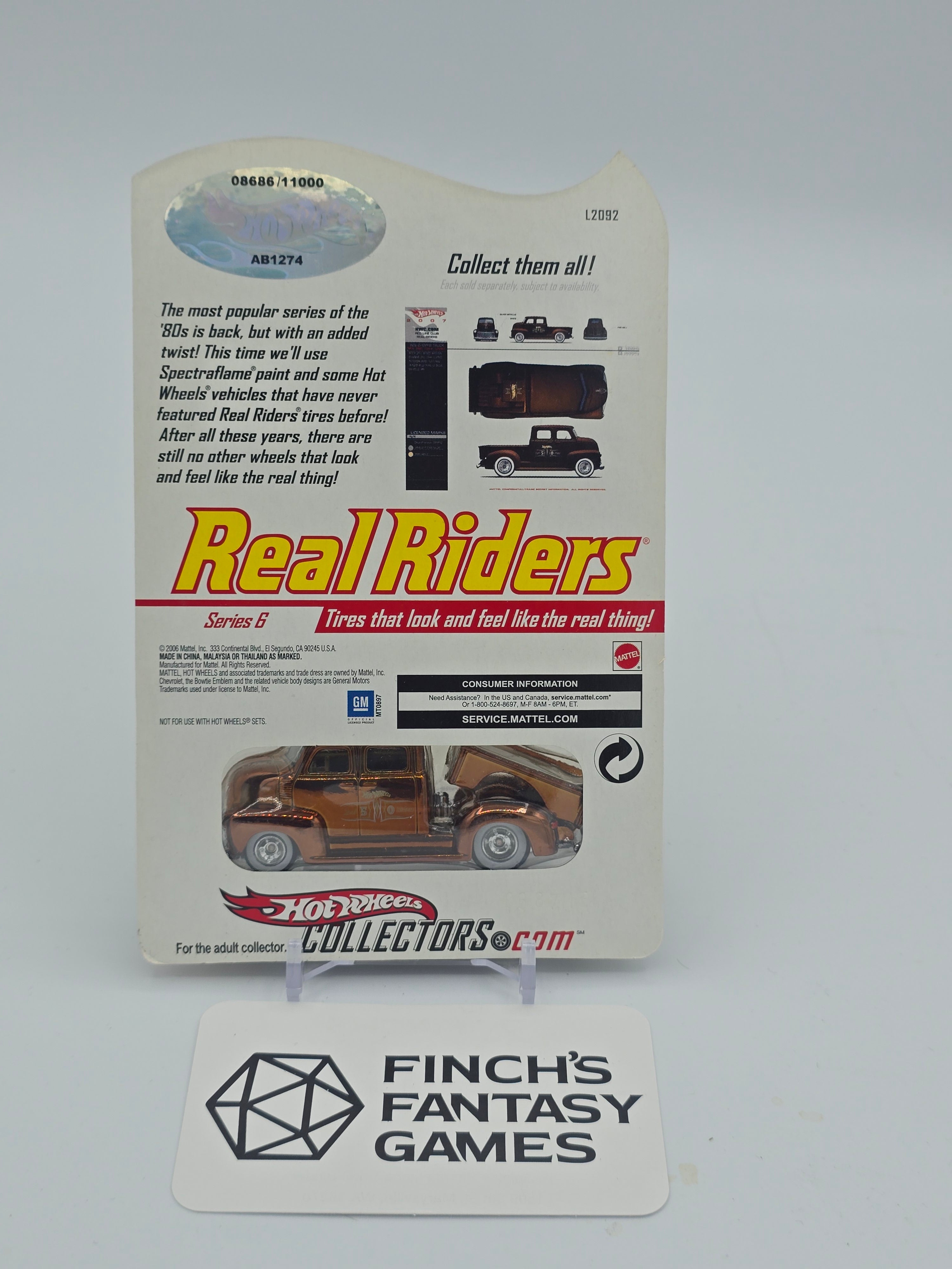 Hot Wheels Red Line Club (RLC) Series 6 '50s Chevy Truck 2007 Limited #8686/11000