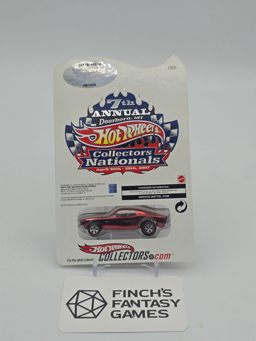Hot Wheels 7th Annual Collectors Nationals Custom Mustang 2007 Limited #178/10000 *Low Number