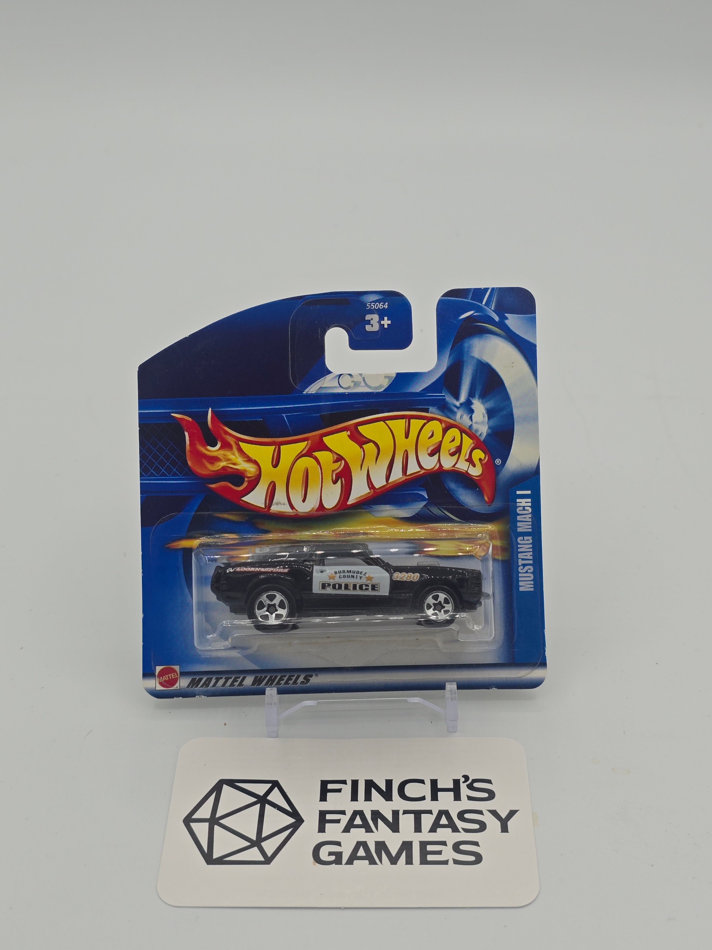 Hot Wheels 2002 Collector #179 Ford Mustang Mach I "Burmudez County Police" Short Card