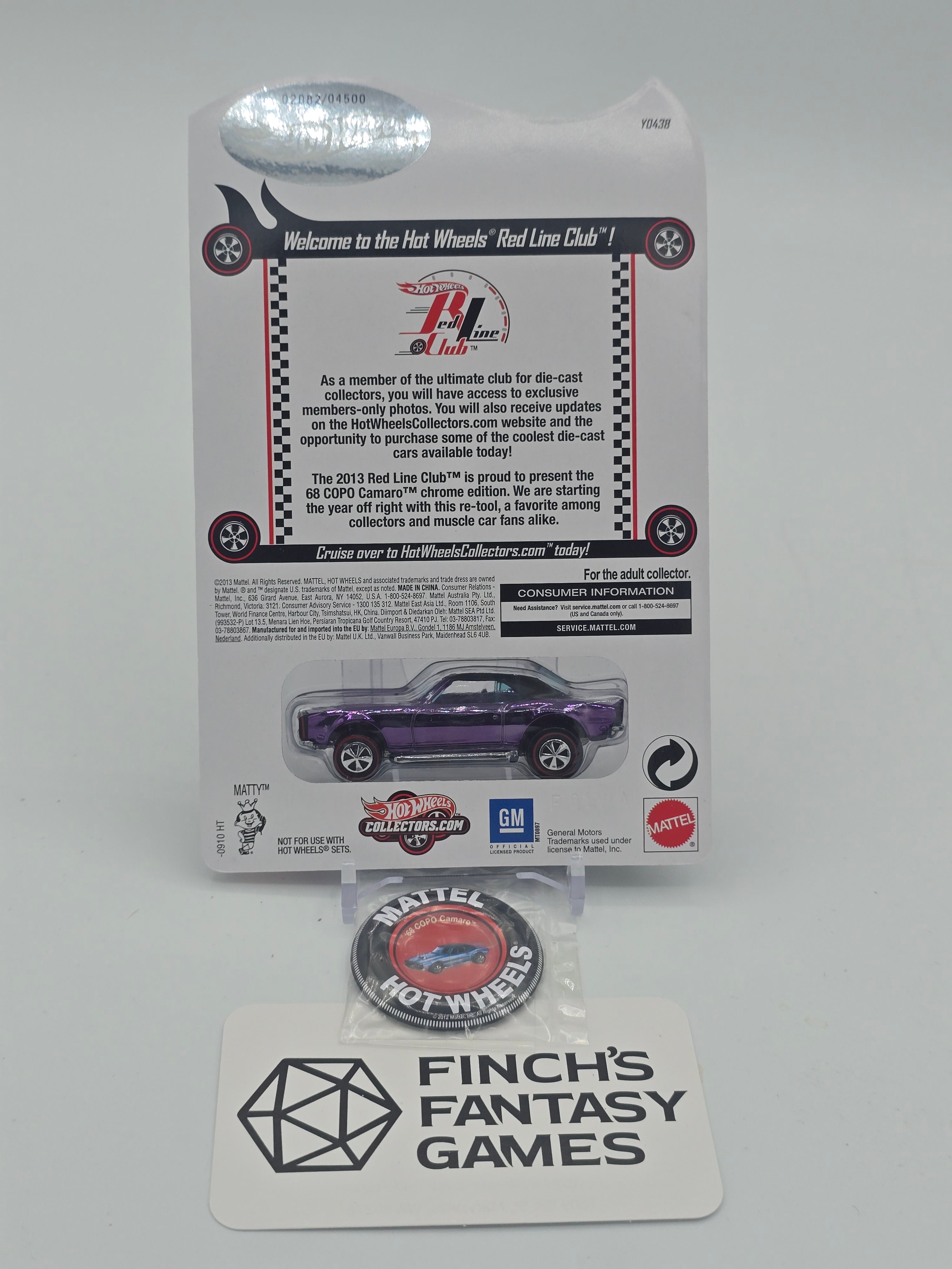 Hot Wheels Red Line Club (RLC) Exclusive '68 COPO Camaro 2013 Limited #2082/4500