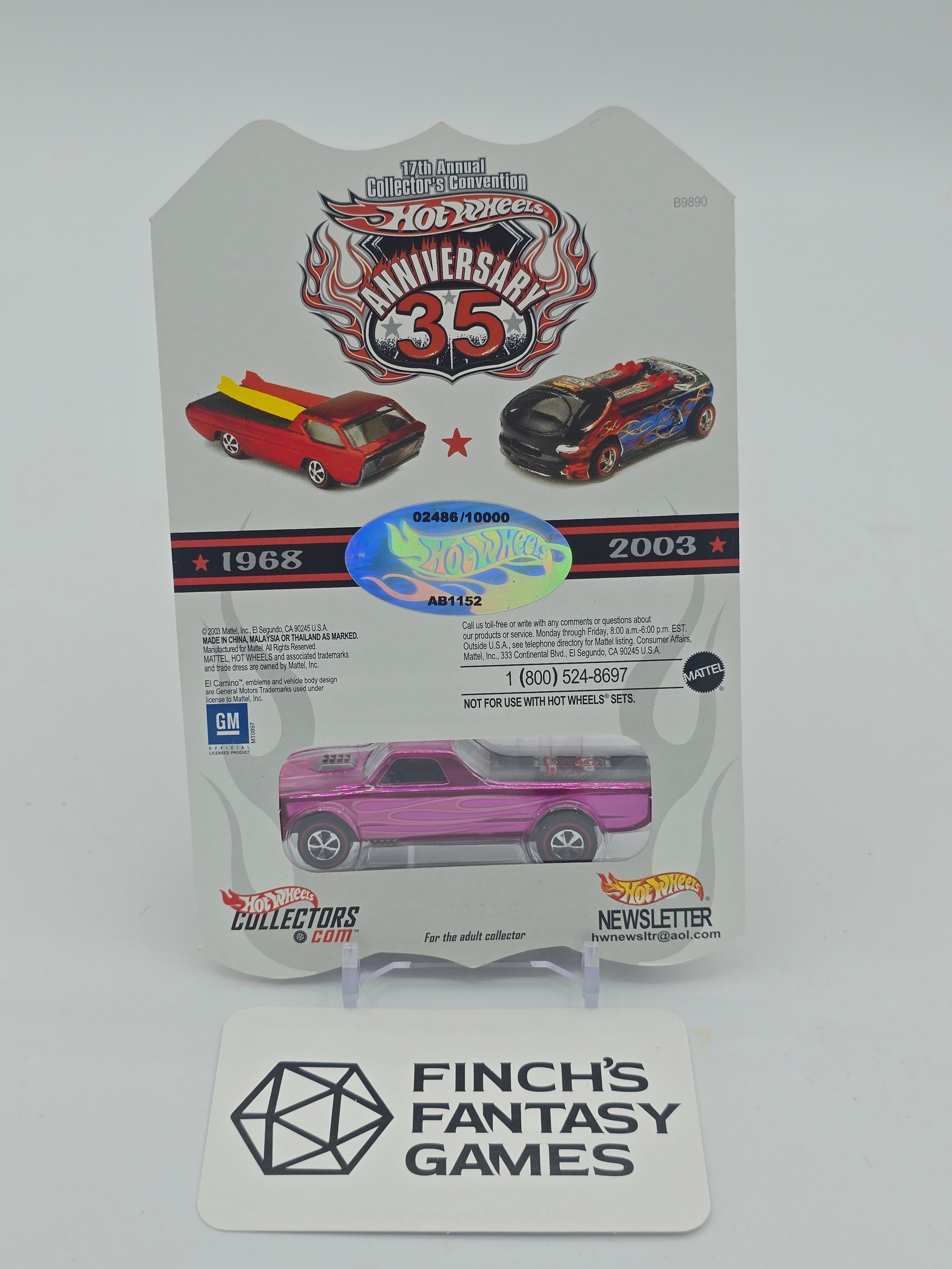 Hot Wheels 2003 17th Collectors Convention 4/5 Pink Fleetside Limited #2486/10000