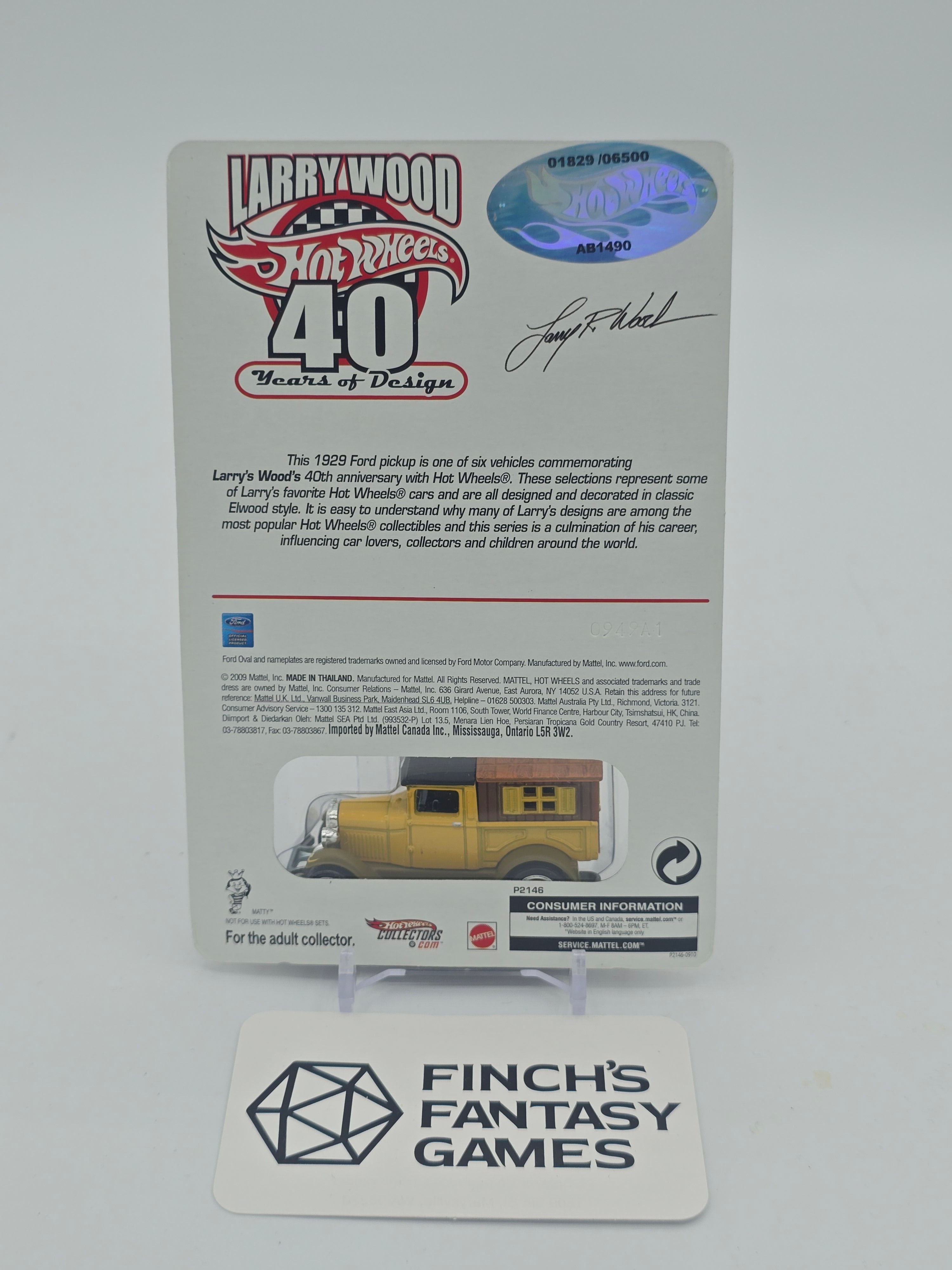 Hot Wheels (RLC) Larry Wood 40 Years of Design #2 of 6: 1929 Ford Pickup Limited #1829/6500