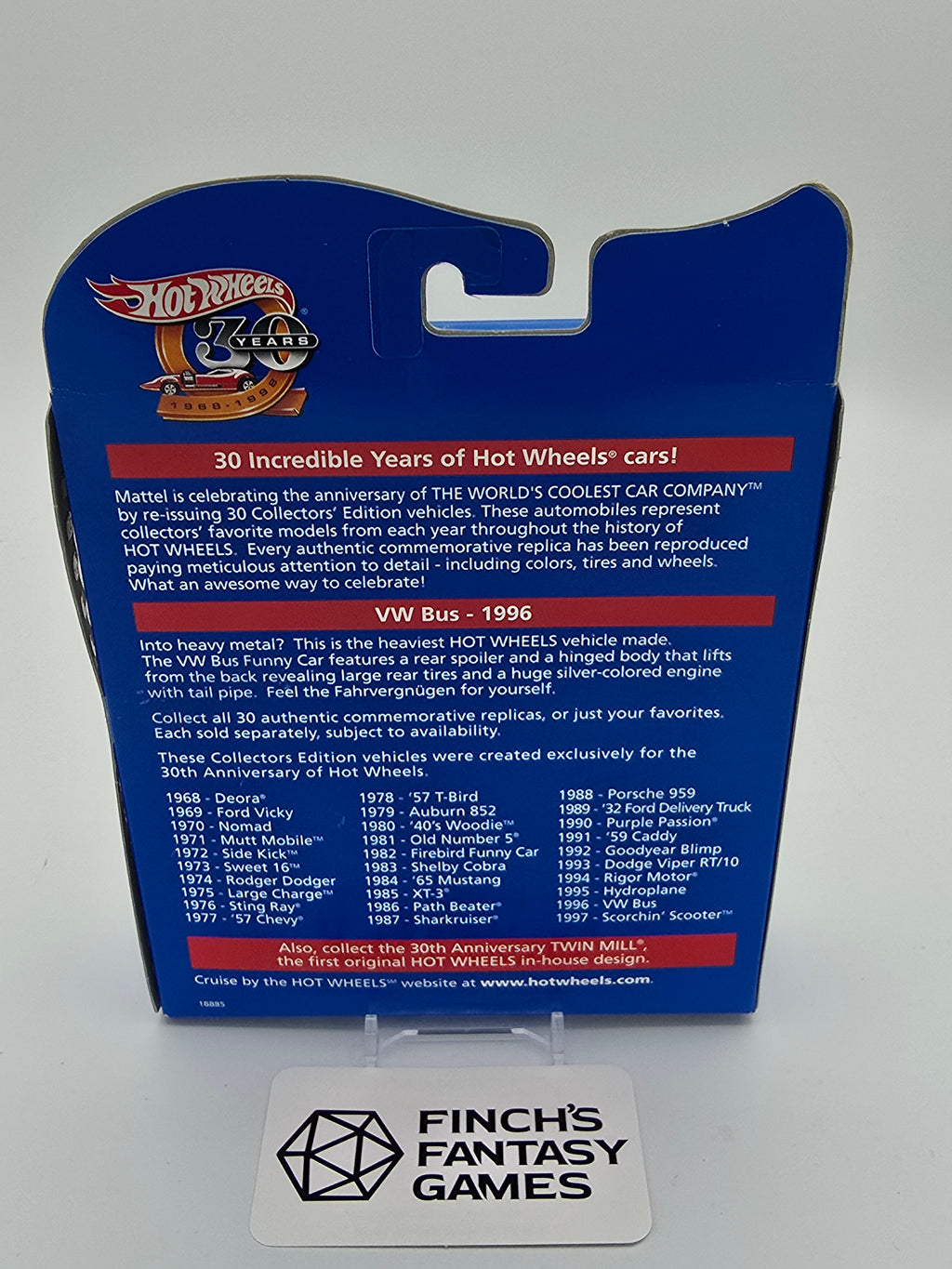 Hot Wheels 30th Anniversary Commemorative Replica 1996 First Editions VW Drag Bus