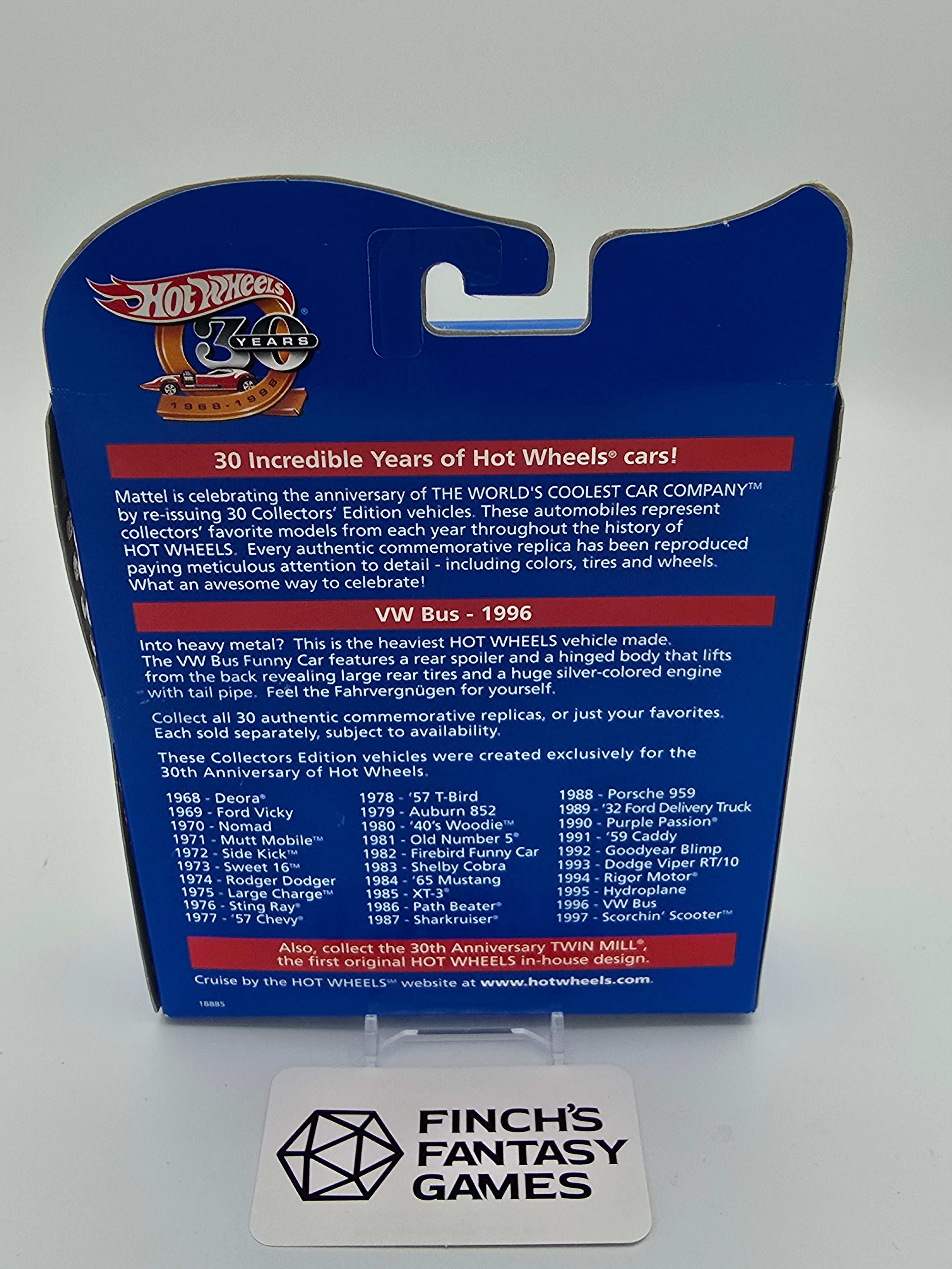 Hot Wheels 30th Anniversary Commemorative Replica 1996 First Editions VW Drag Bus