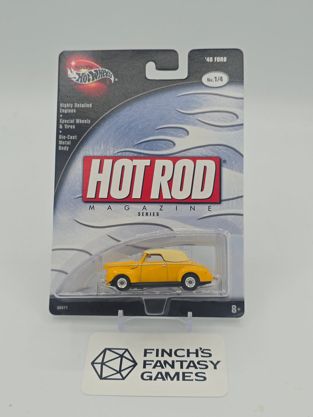Hot Wheels Hot Rod Magazine Series '40 Ford yellow convertible 2002