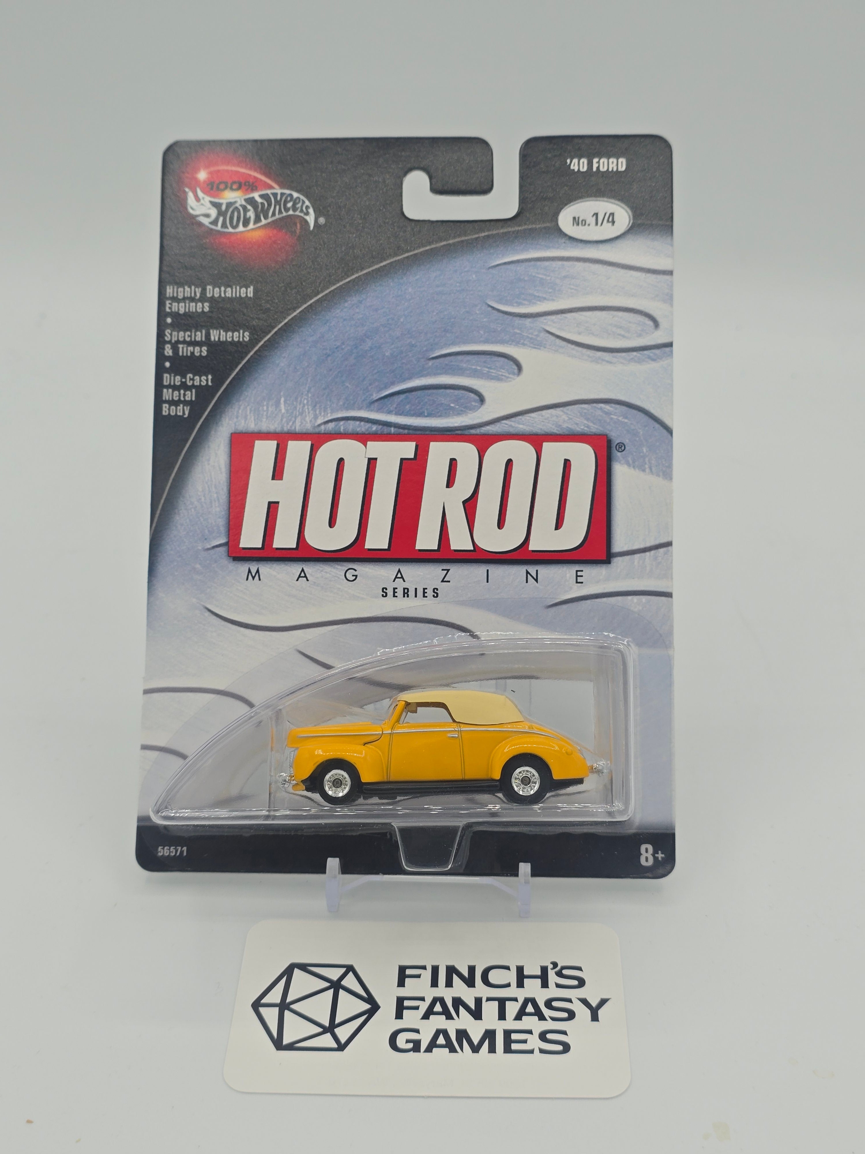 Hot Wheels Hot Rod Magazine Series '40 Ford yellow convertible 2002