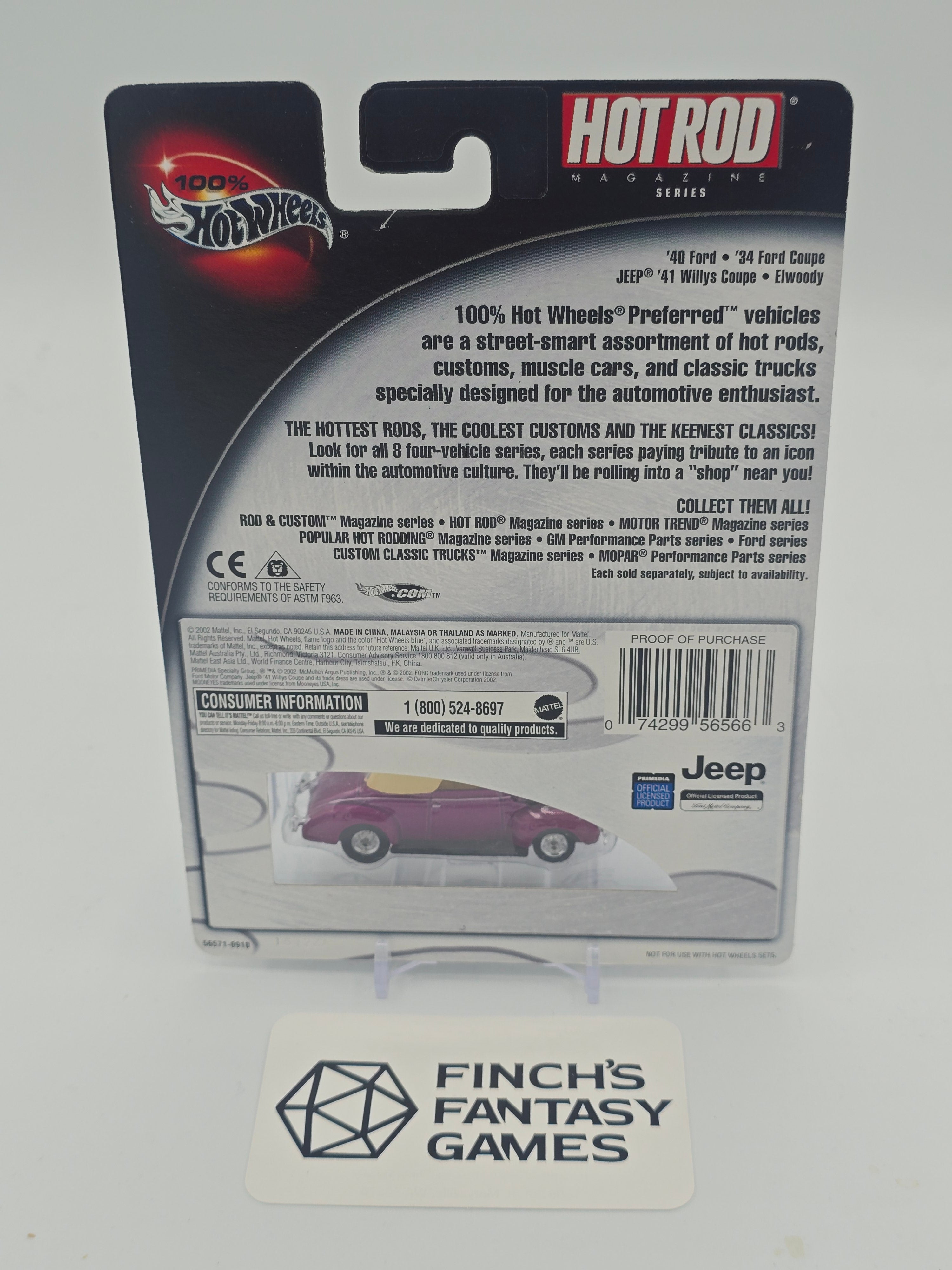 Hot Wheels '40 Ford Convertible Hot Rod Magazine Series 2002