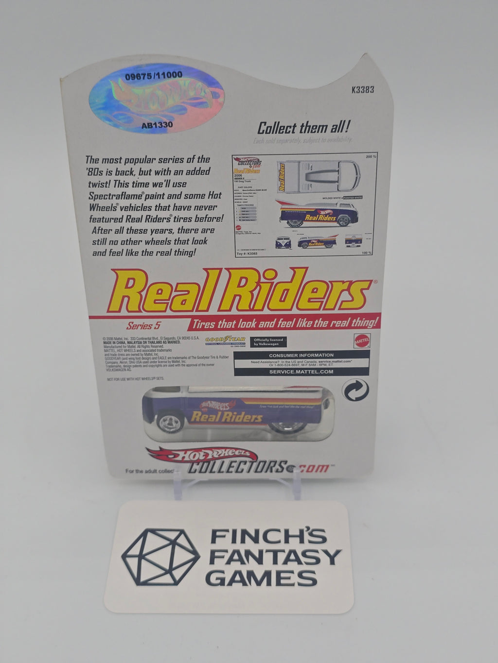 Hot Wheels RLC Real Riders Customized VW Drag Truck #9675/11000 Blue White 2006