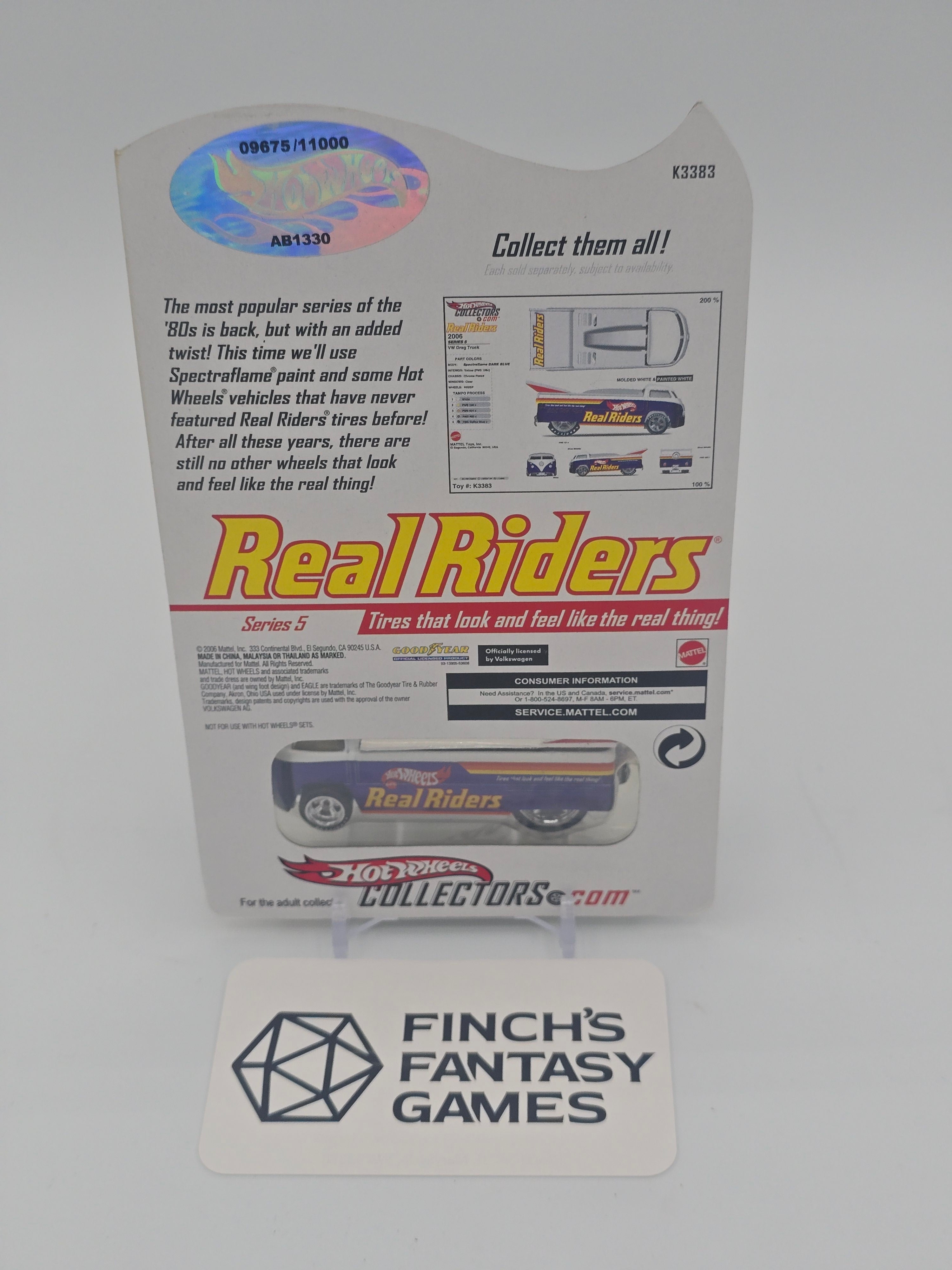 Hot Wheels RLC Real Riders Customized VW Drag Truck #9675/11000 Blue White 2006