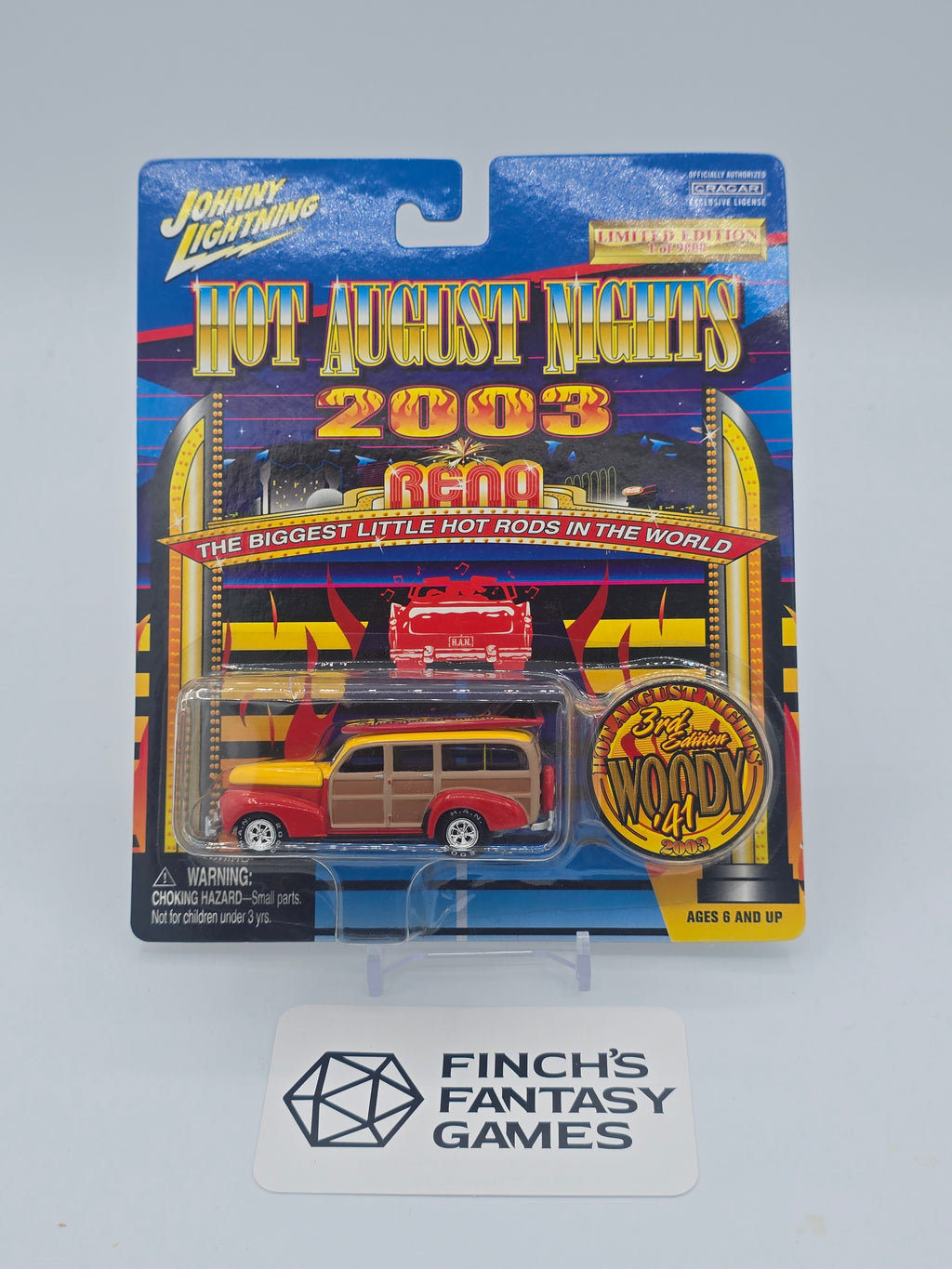 Johnny Lightning 1:64 scale die-cast 1941 Chevy Woody Hot August Nights 2003 3rd Edition series