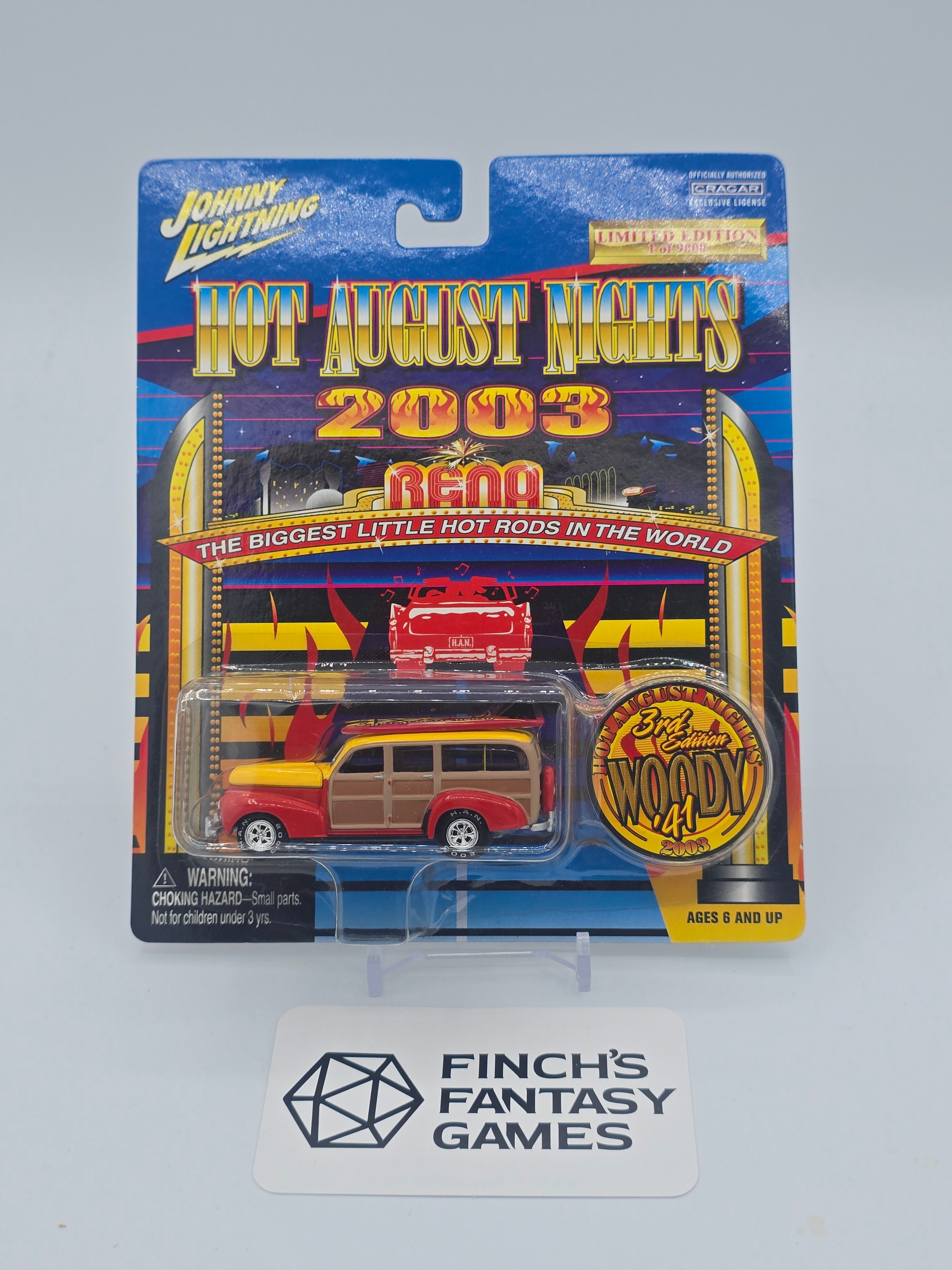 Johnny Lightning 1:64 scale die-cast 1941 Chevy Woody Hot August Nights 2003 3rd Edition series