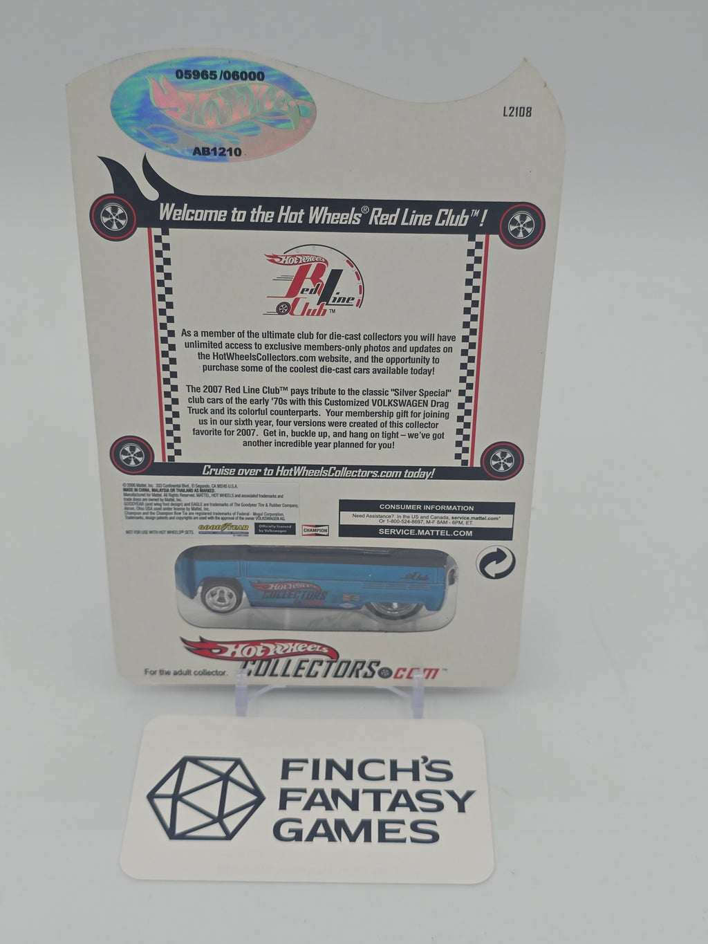 Hot Wheels RLC 2007 Club Exclusive Customized Volkswagen Drag Truck #5965/6000